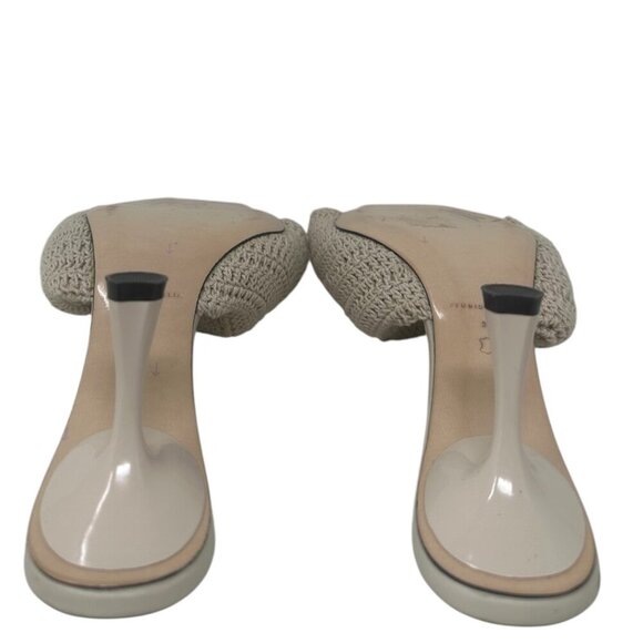 Studio Amelia Crochet Twisted Front Mules Heels Open Toe Slip On Leather Size 7 - Picture 9 of 12